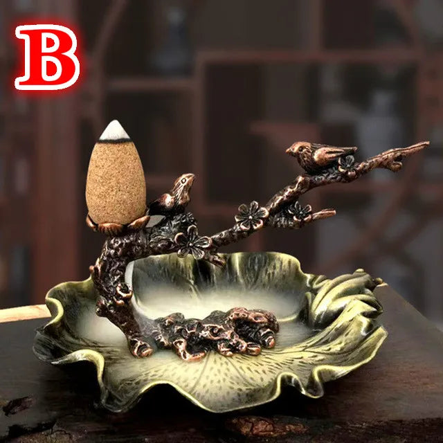 Incense Burner Aroma Burner Creative Lotus Bunrer Cones Backflow Incense Holder