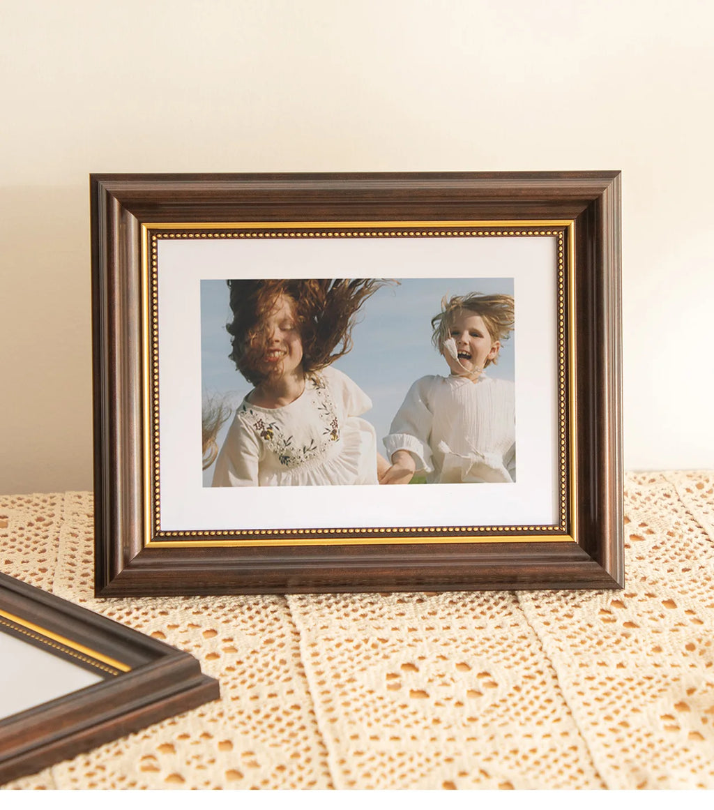 Wooden Photo Frame Stand for Kids, Picture Wall Hanging, Living Room Decor