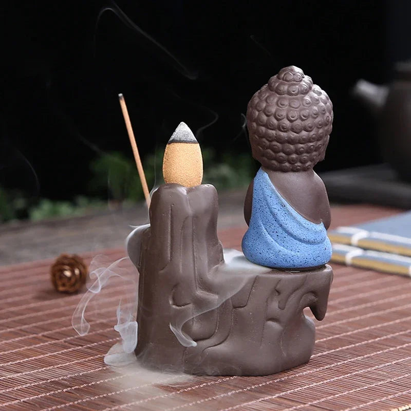 Creative Incense Burner Smoke Waterfall The Little Monk Small Buddha Incense Burner