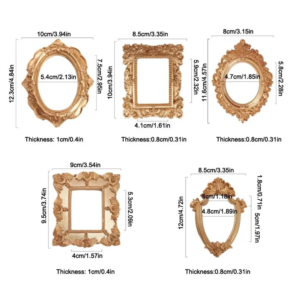 Wall Decoration Vintage Golden Retro Photo Frame
