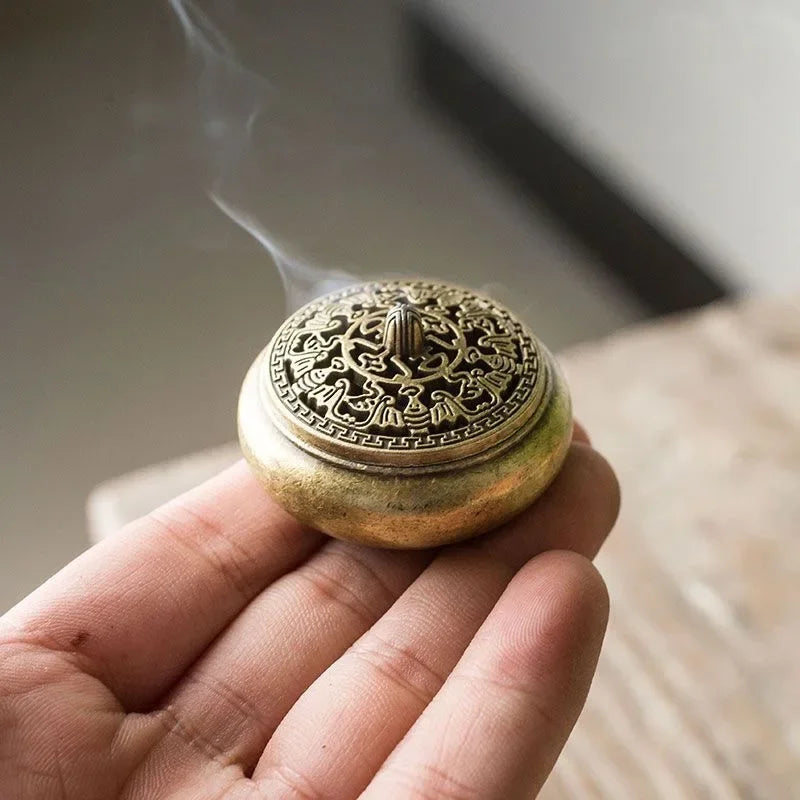 Buddhist Utensils Incense Burner Lotus Incense Censer Archaic Copper Alloy Sandalwood House Furnishings Home Office Decoration