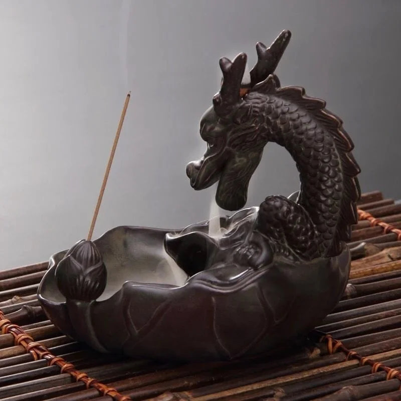 Retro Handmade Ceramic Backflow Incense Burner Home Decor Incense Holder Buddhist Crafts wihtout Incense Cones