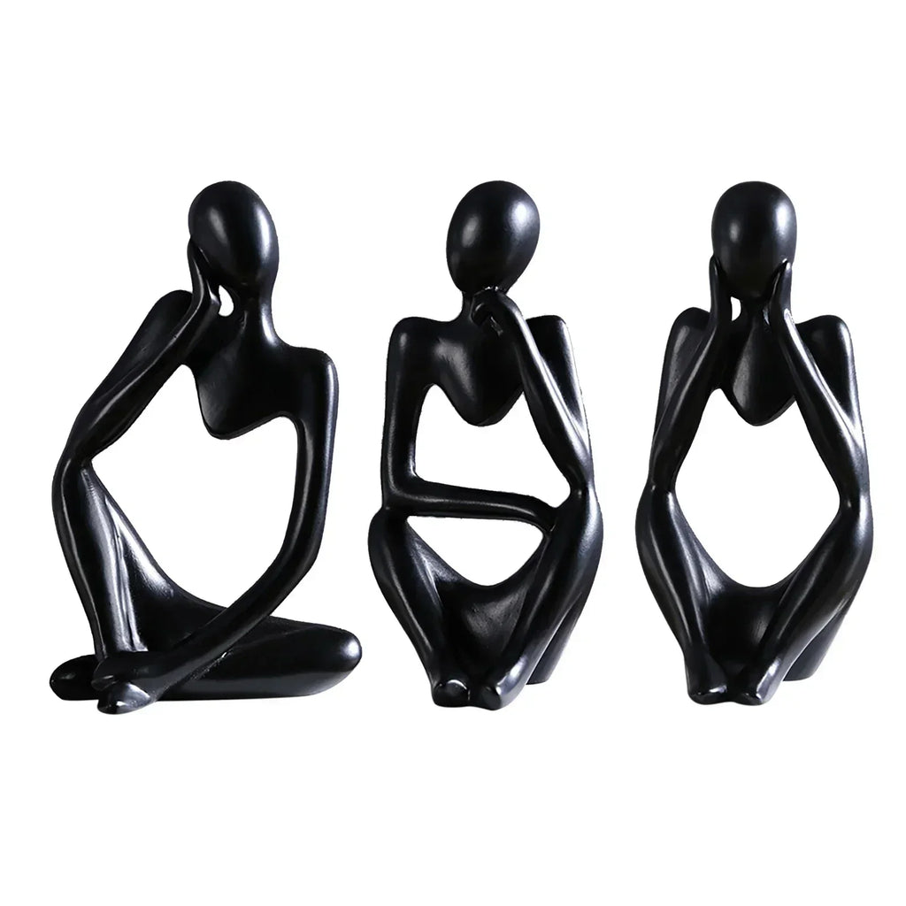 2025 Abstract Resin Sculpture Set - 3-Piece Modern Art Decor