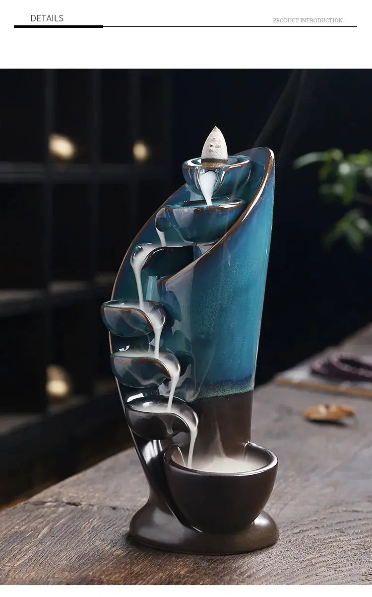 Ceramic Waterfall Incense Burner, Waterfall Incense Burner Holder,