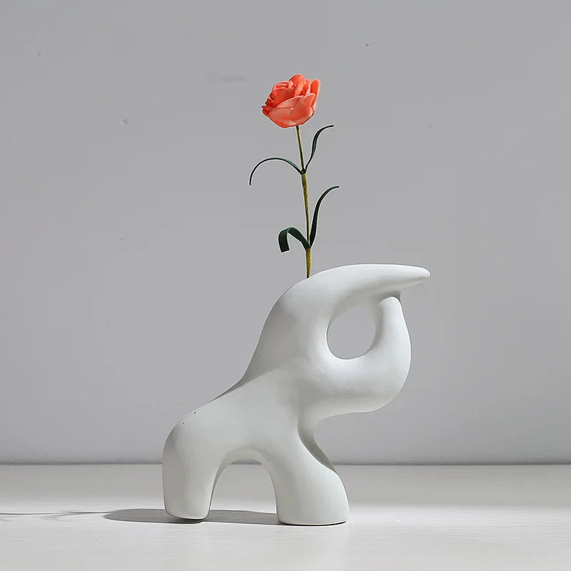 Ceramic Vase Flower Arrangement Dried Flowers