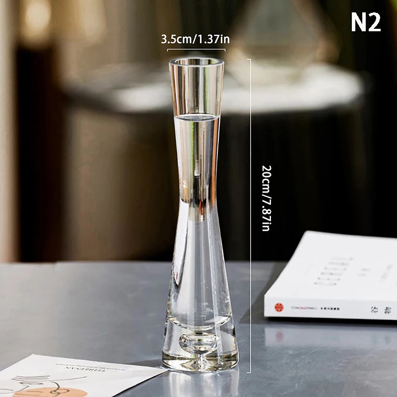 Transparent Glass Flower Vase Small Vase Hydroponics Plant Flower