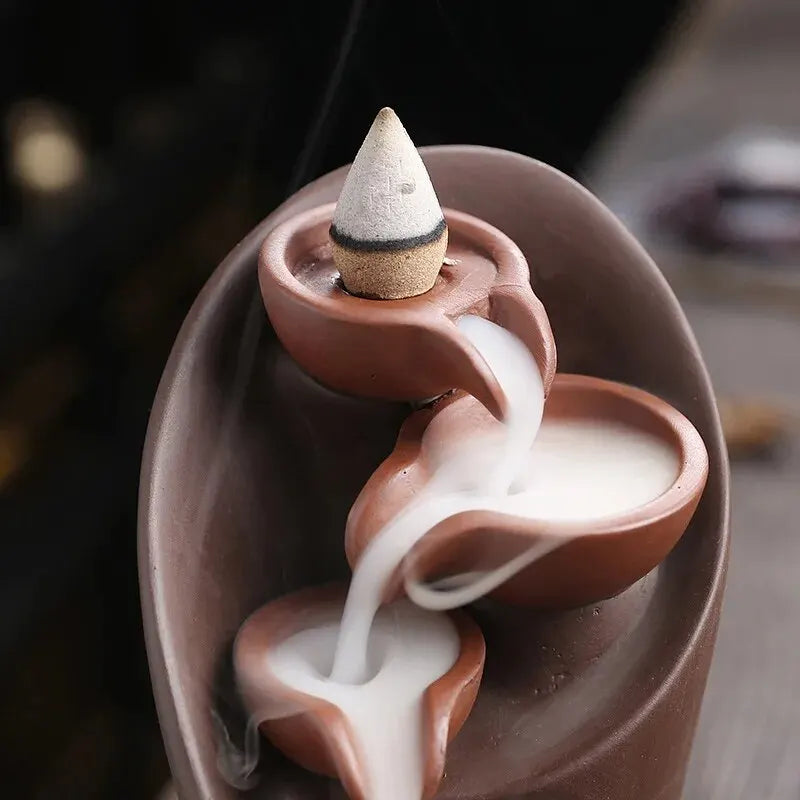 Ceramic Waterfall Incense Burner, Waterfall Incense Burner Holder,
