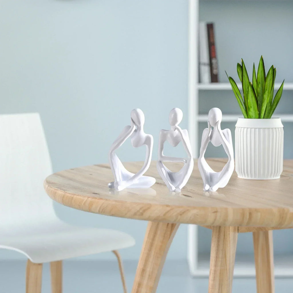 2025 Abstract Resin Sculpture Set - 3-Piece Modern Art Decor
