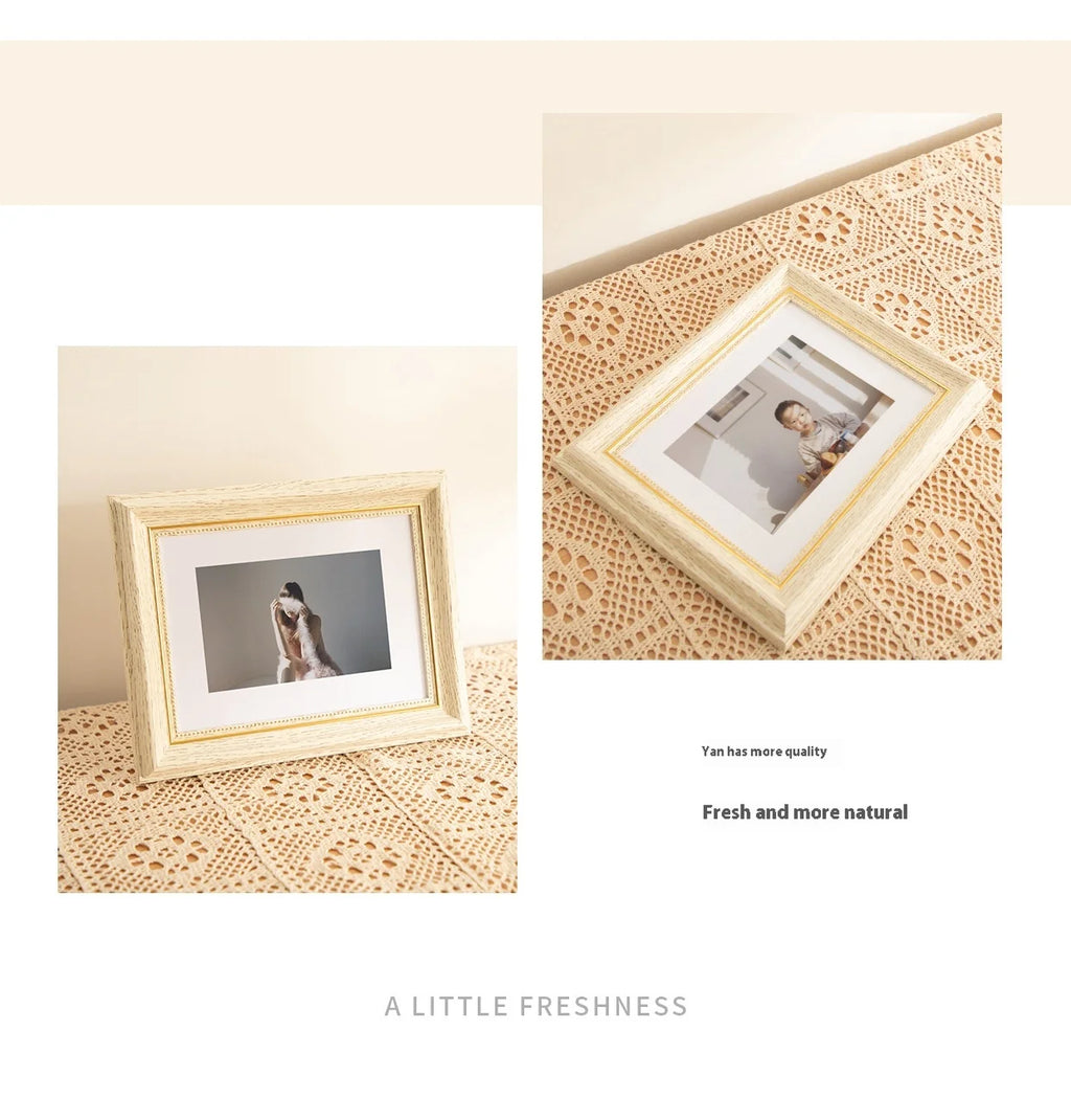 Wooden Photo Frame Stand for Kids, Picture Wall Hanging, Living Room Decor