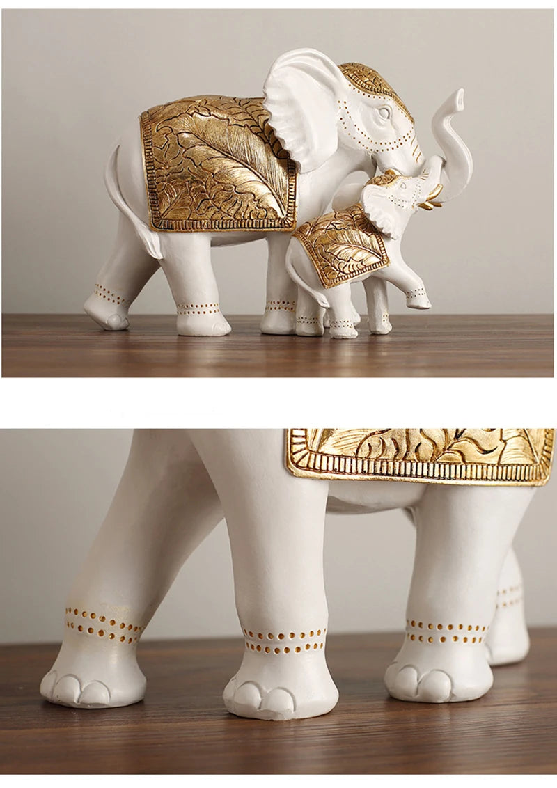 Resin Elephant Statue Elephant Figurine Sculpture Shelf Room Desk Table