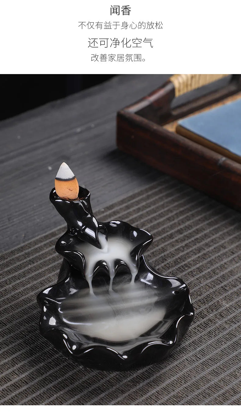 burner ceramic crafts aromatherapy burner bergamot tower incense burner Reflux incense burner alpine flowing water ornaments.
